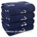 100% cotton Navy anchor bath towel